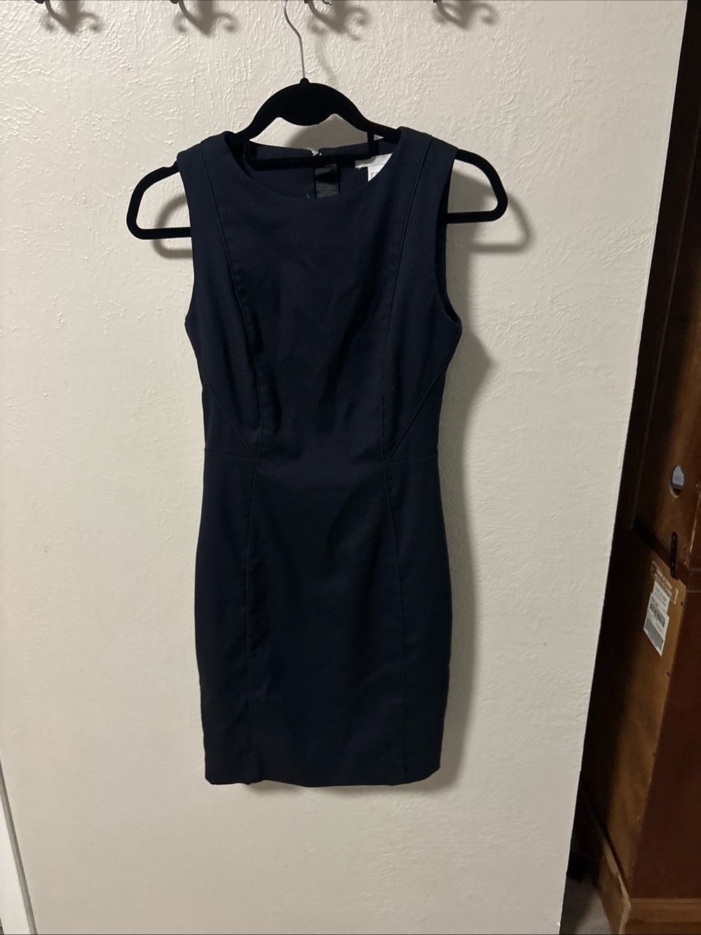 H&M Navy Sleeveless Midi Sheath Dress
